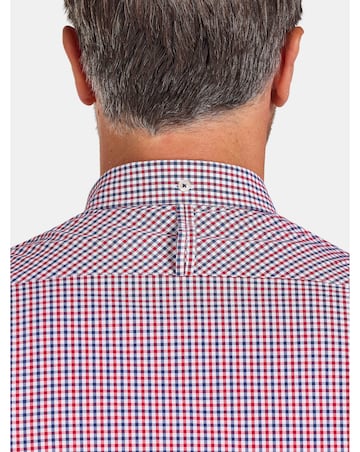 Raging Bull Long Sleeve Graph Check Poplin Shirt Red