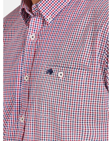 Raging Bull Long Sleeve Graph Check Poplin Shirt Red