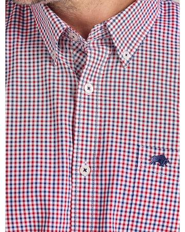 Raging Bull Long Sleeve Graph Check Poplin Shirt Red