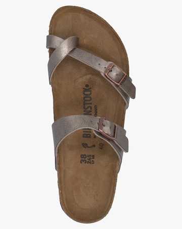 Birkenstock Mayari Graceful Taupe Birko-Flor Thong Sandals Narrow Fit