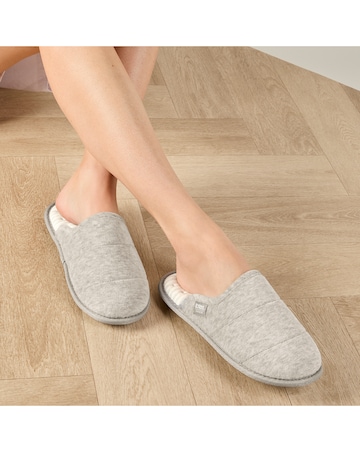 Isotoner Ladies Marl Quilted Mule Slipper