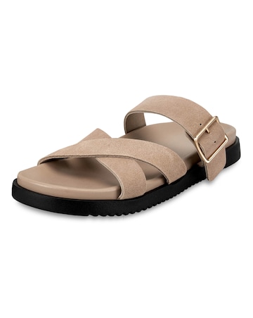 totes Ladies Suede Cross Strap Sandal