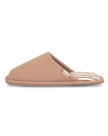Isotoner Ladies Square Toe Stripe Mule Slipper