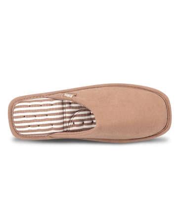 Isotoner Ladies Square Toe Stripe Mule Slipper