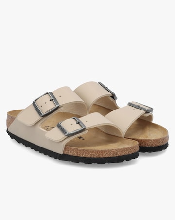 Birkenstock Arizona Birko-Flor Sandcastle Two Bar Mules Narrow Width