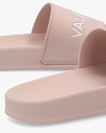 Valentino Bags Giada Pink Logo Sliders Standard Fit