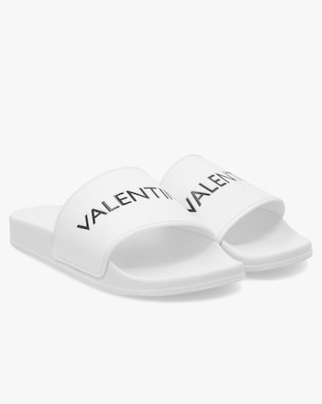 Valentino Bags Giada White Logo Sliders Standard Fit