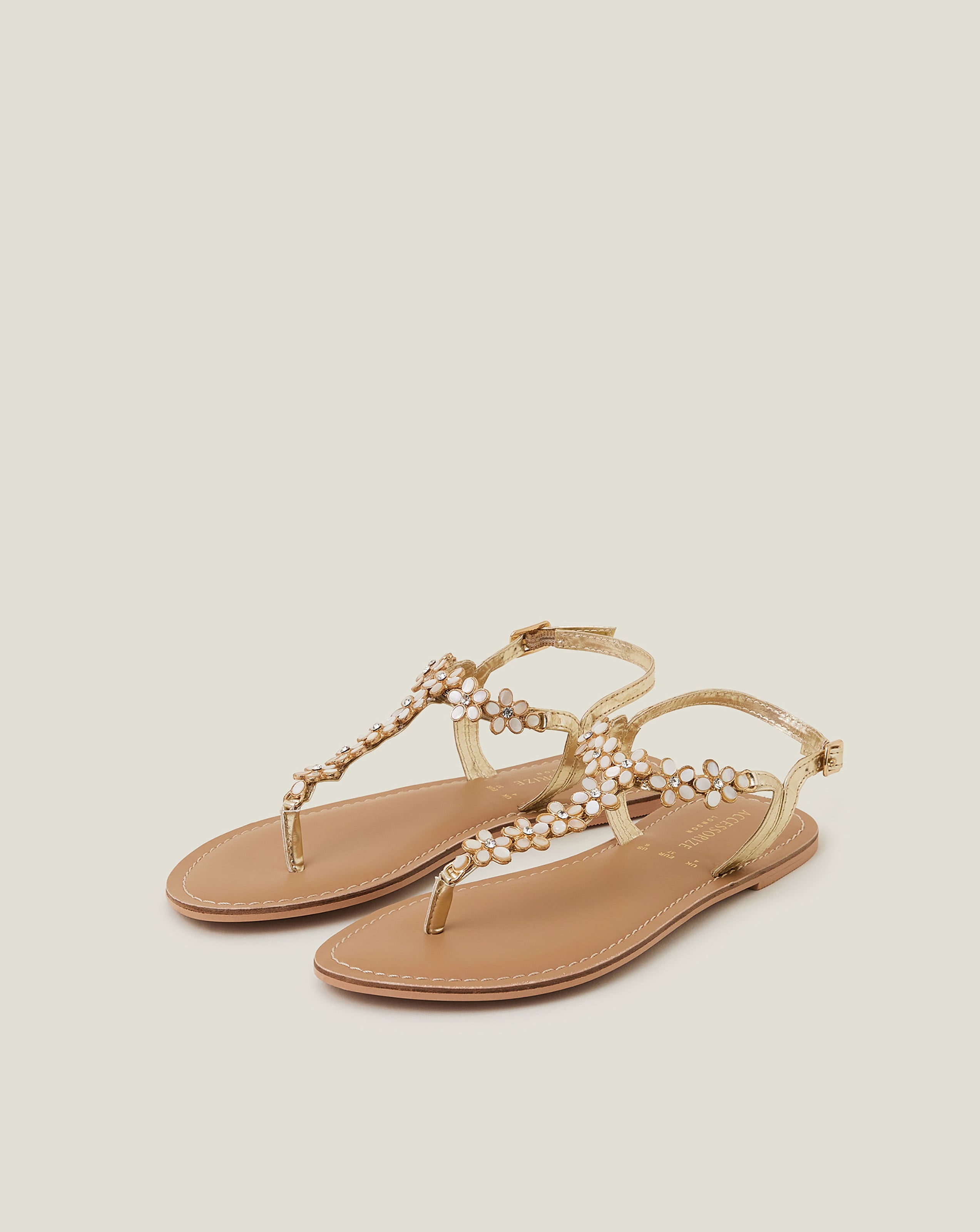 New In - Accessorize Flower Embellished Sandals