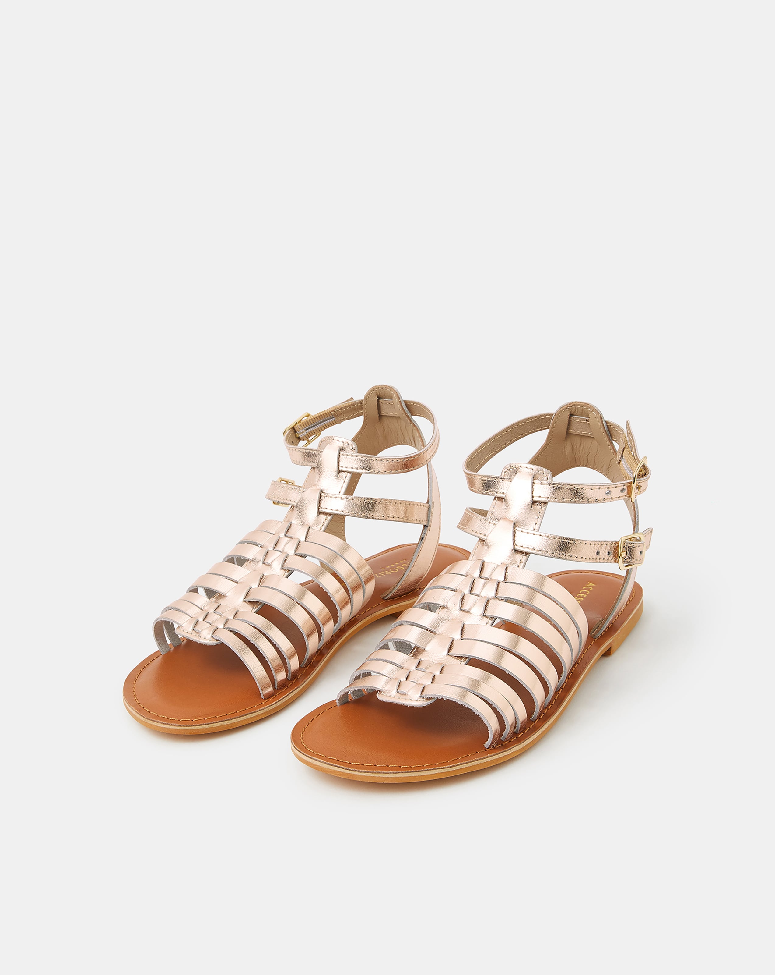 New In - Accessorize Woven Metallic Slide Sandals