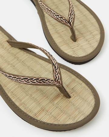 Accessorize Braided Strap Flip Flops