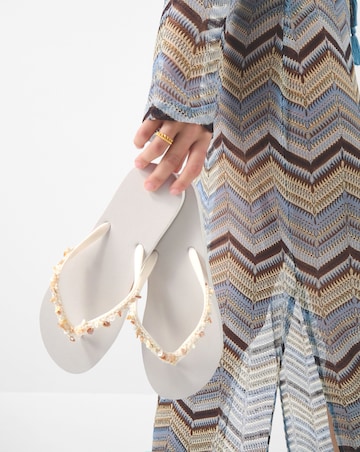 Accessorize Bead Embellished Flip Flops