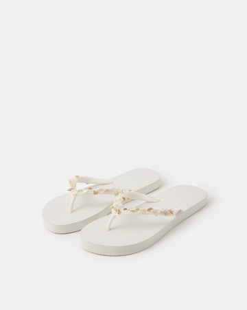 Accessorize Bead Embellished Flip Flops