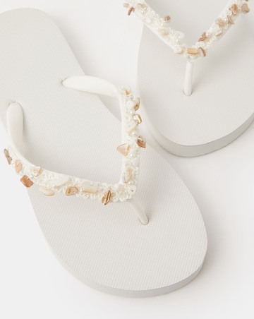 Accessorize Bead Embellished Flip Flops