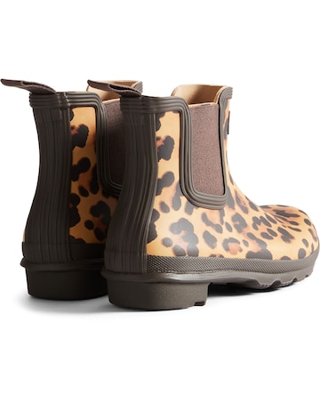 Hunter Original Chelsea Leopard Print Boot