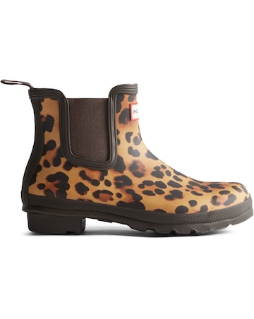 Hunter Original Chelsea Leopard Print Boot
