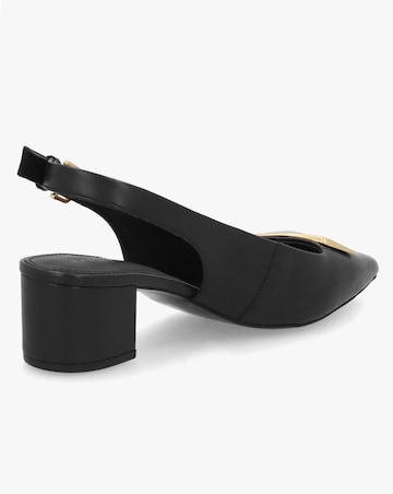 Radley Bliss Crescent Black Leather Block Heeled Sling Backs Standard Fit