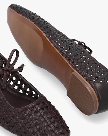 Radley The Camden Chocolate Leather Ballet Pumps Standard Fit