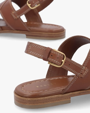 Radley The Evie Luxe Cognac Leather Artisan Sandals Standard Fit