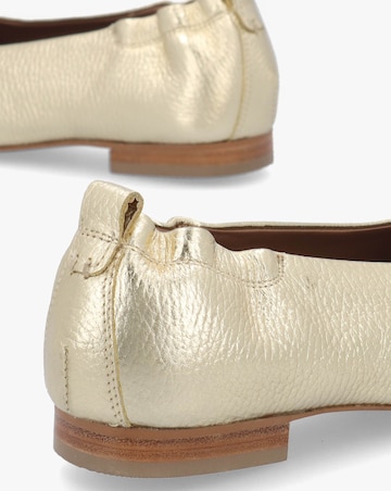 Radley Elm Grove Gold Leather Ballet Pumps Standard Fit