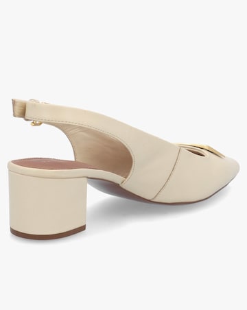 Radley Bliss Crescent Salt White Leather Block Heeled Sling Backs Standard Fit