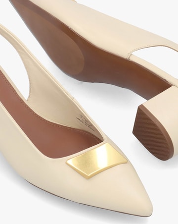 Radley Bliss Crescent Salt White Leather Block Heeled Sling Backs Standard Fit