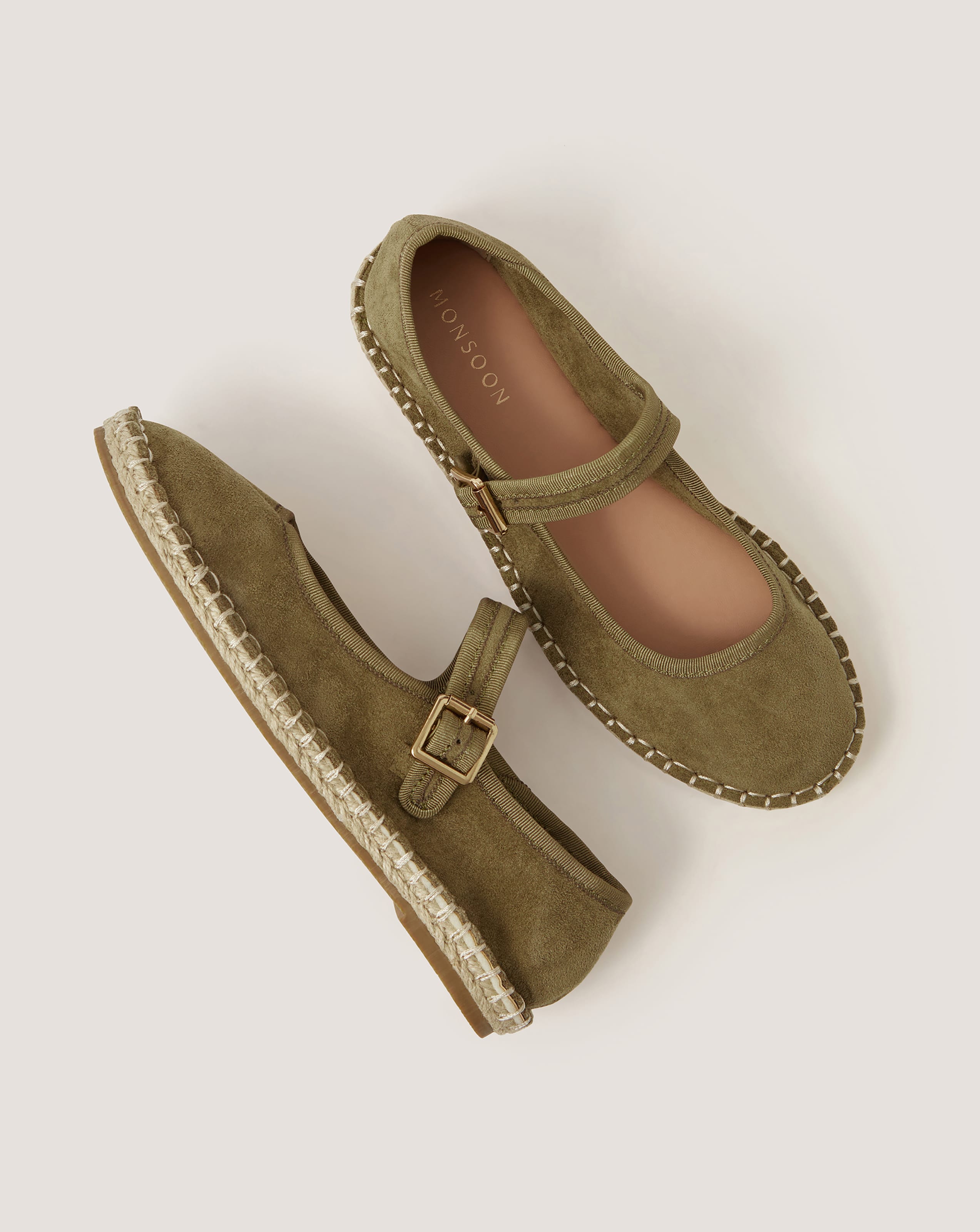 New In - Monsoon Dede Faux Suede Espadrille Flats