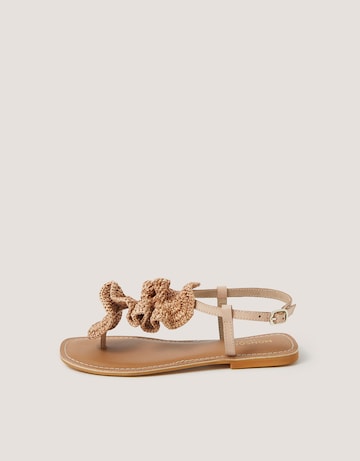 Monsoon Rosa Raffia Leather Sandals