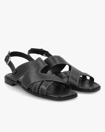 Radley The Evie Luxe Black Leather Artisan Sandals Standard Fit