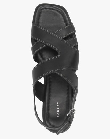 Radley The Evie Luxe Black Leather Artisan Sandals Standard Fit