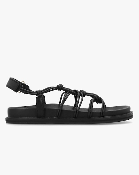 Radley The Roxburgh Black Leather Knotted Strap Sandals Standard Fit