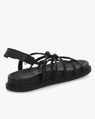 Radley The Roxburgh Black Leather Knotted Strap Sandals Standard Fit