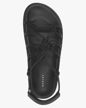 Radley The Roxburgh Black Leather Knotted Strap Sandals Standard Fit