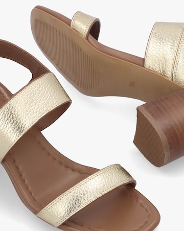 Radley The Goldborne Gold Leather Block Heel Sandals Standard Fit