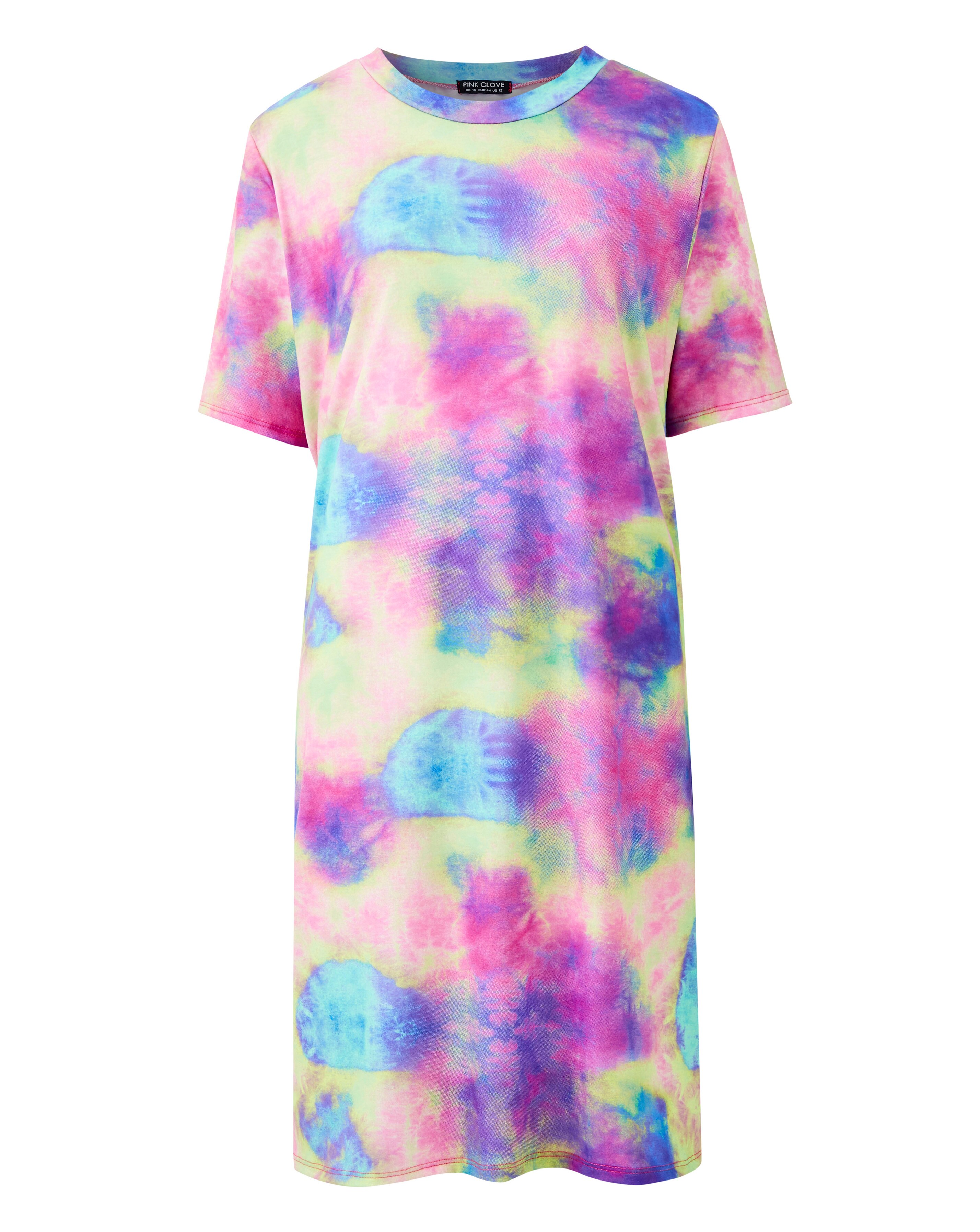 Pink Clove Tie Dye T Shirt Dress Fashion World