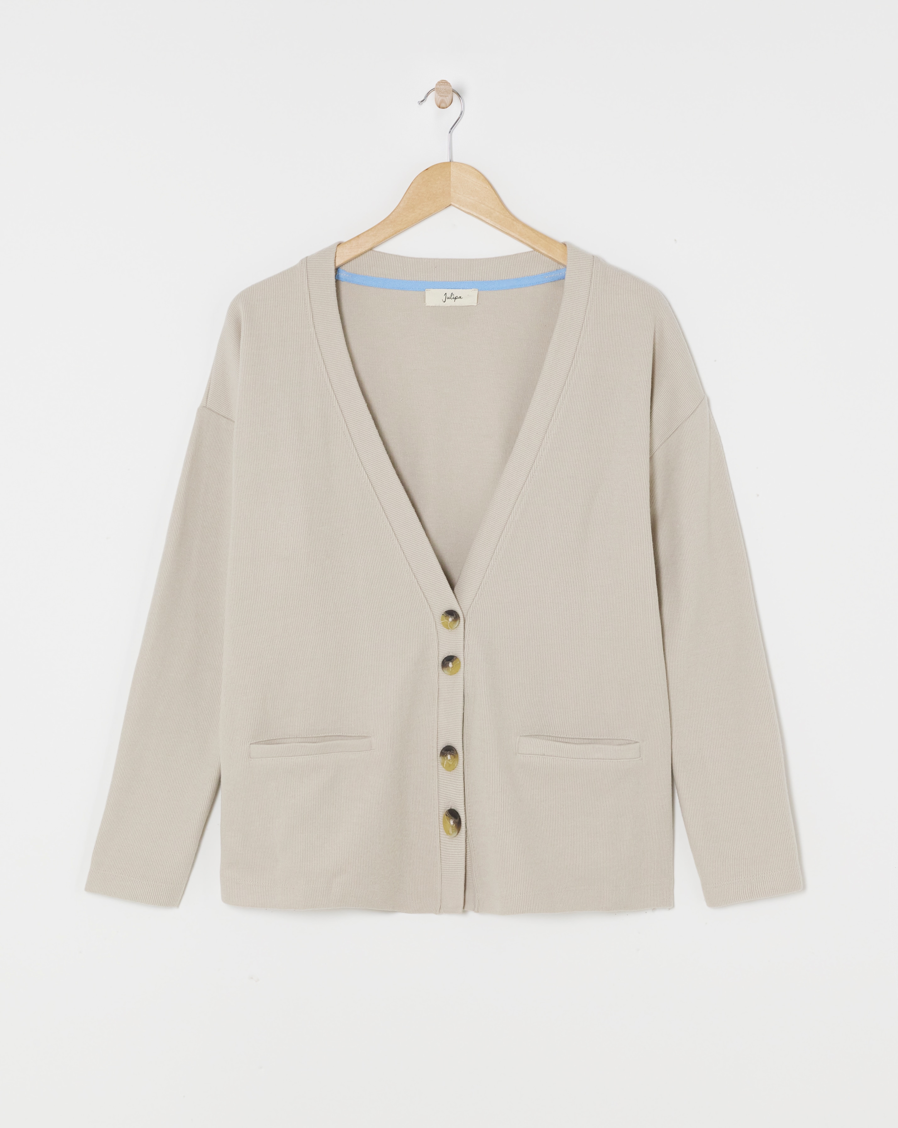 Julipa Brushed Pure Cotton Rib Cardigan