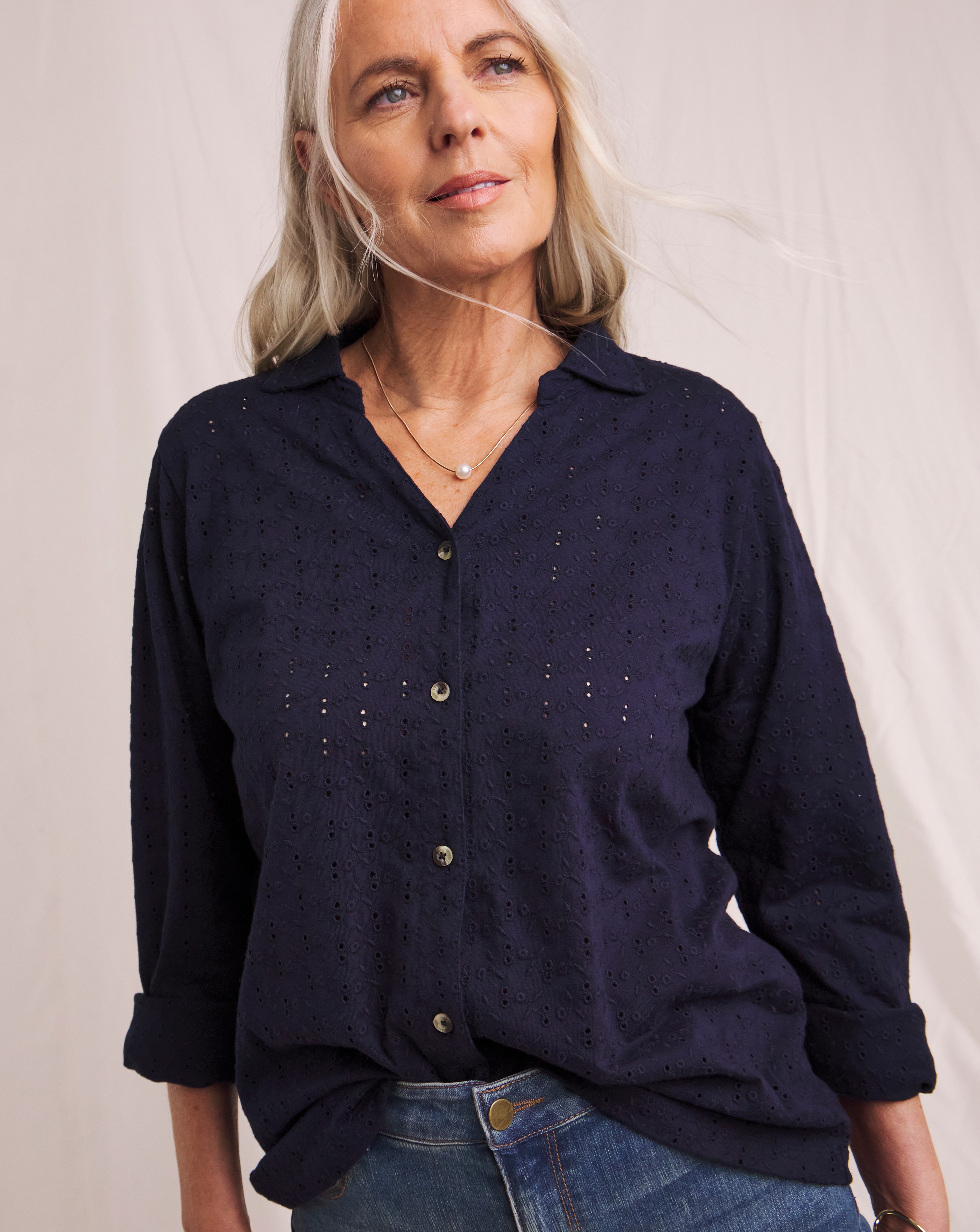 Julipa Pure Cotton Broderie Jersey Shirt