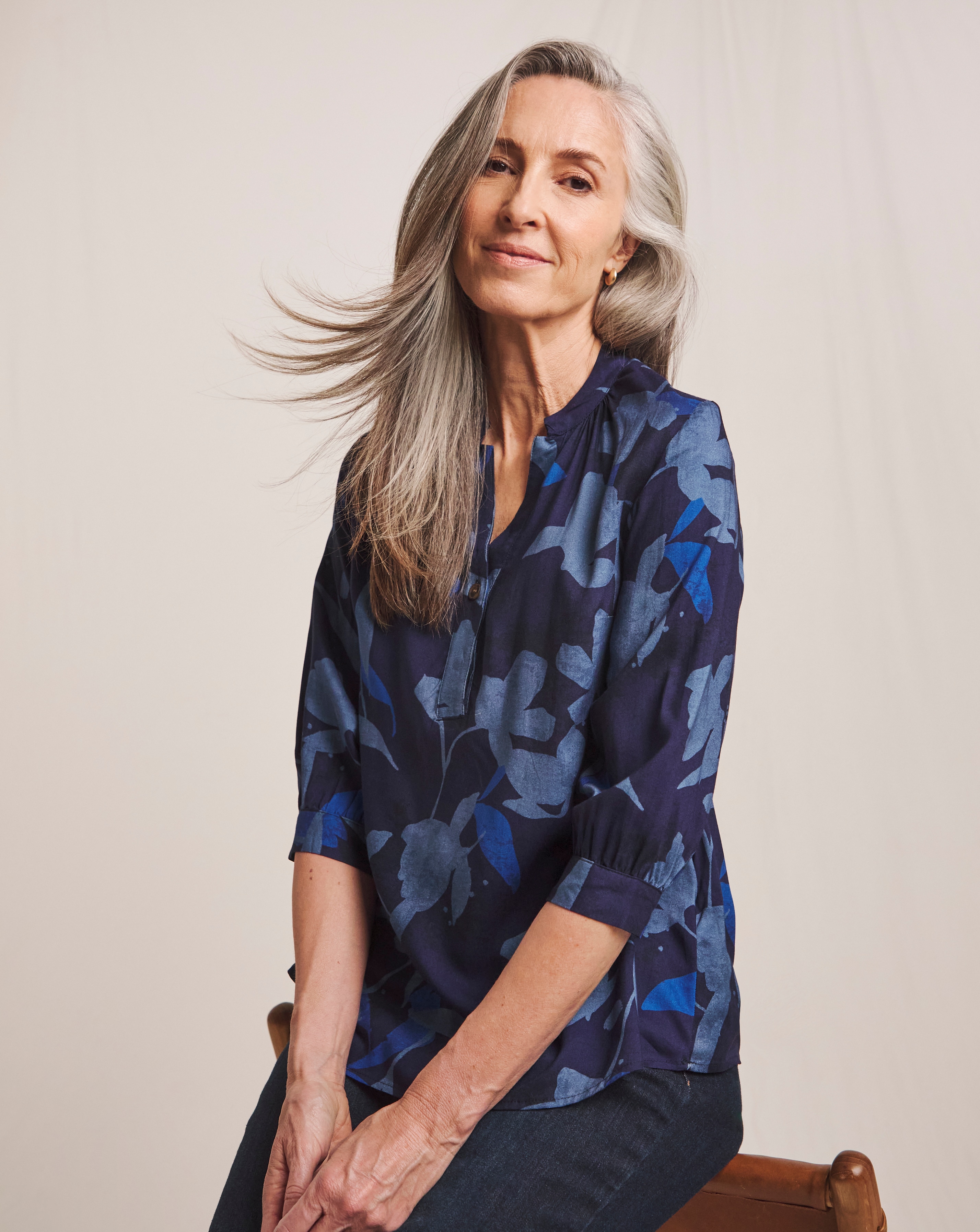 Julipa Printed Button Blouse