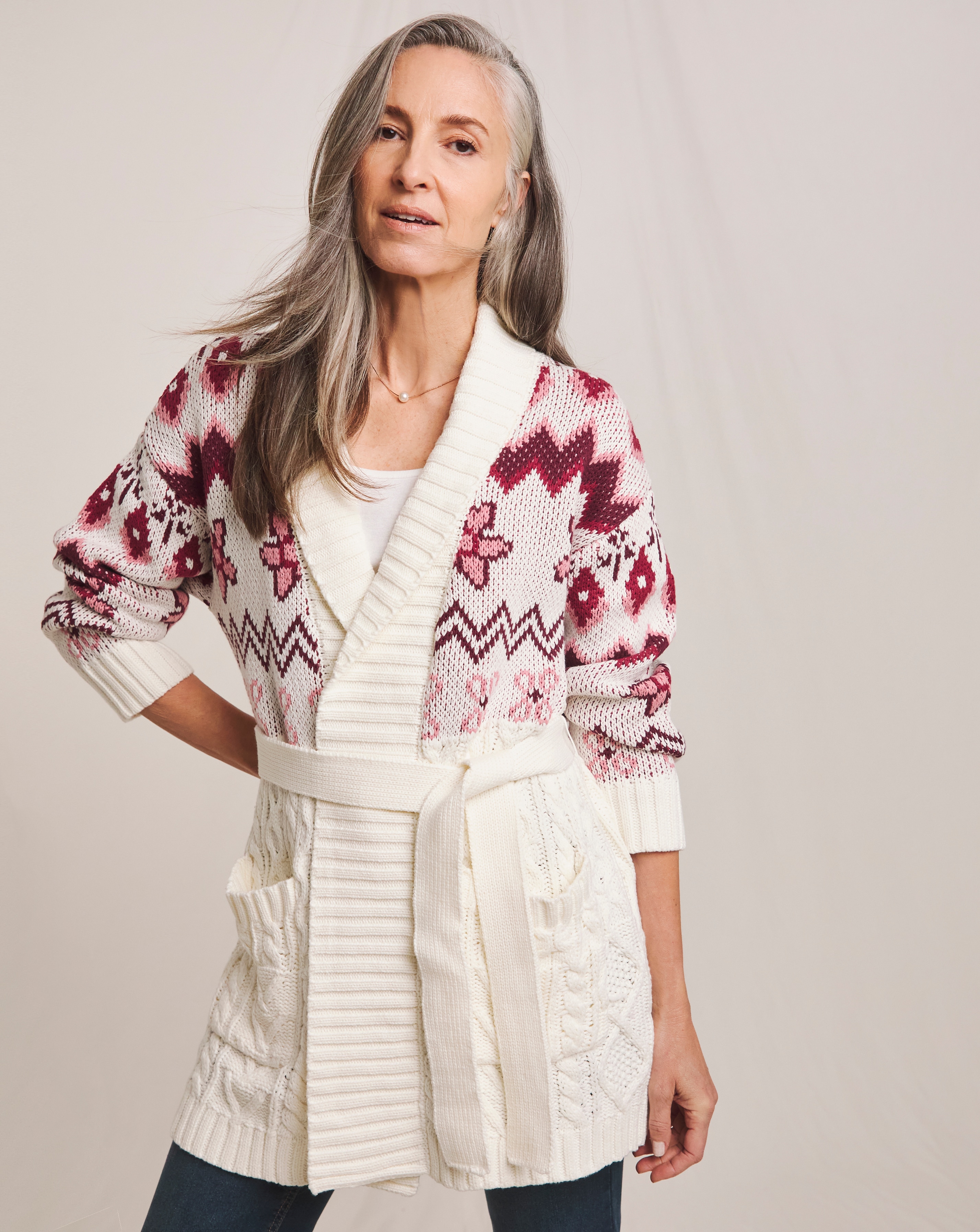 Julipa Cable Shawl Wrap Coatigan