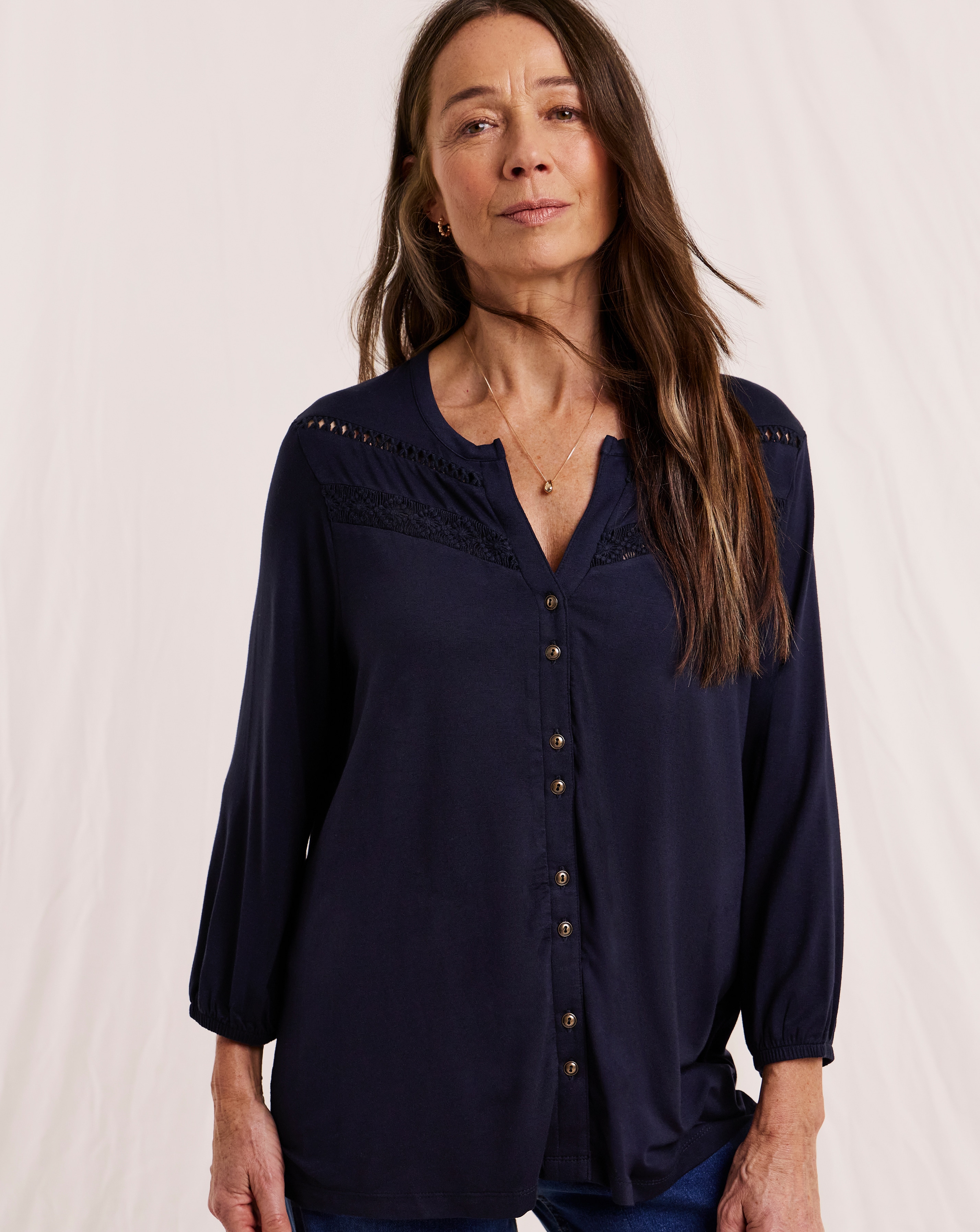 New In - Julipa Lace Trim Jersey Blouse
