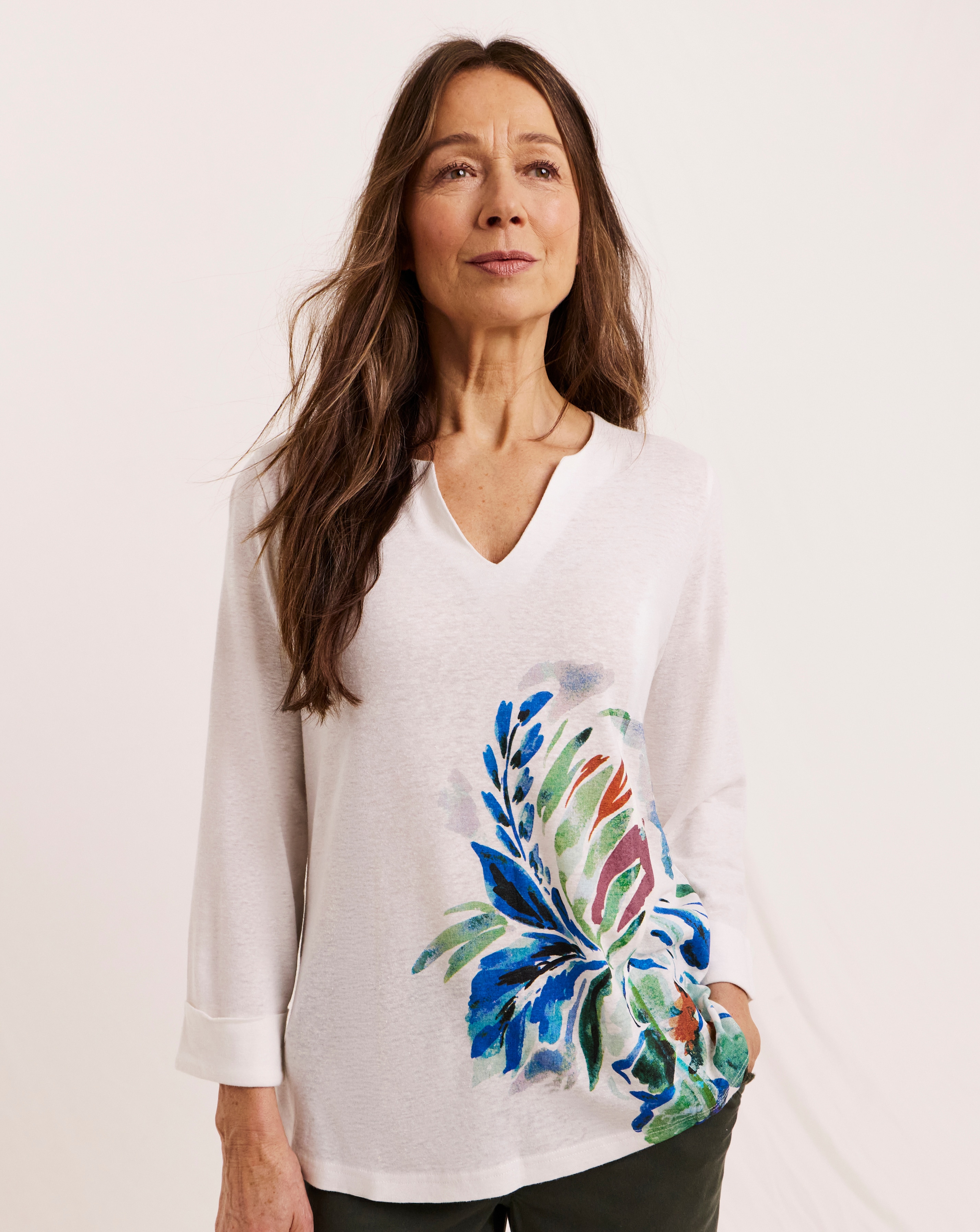 New In - Julipa Printed Linen Jersey Top