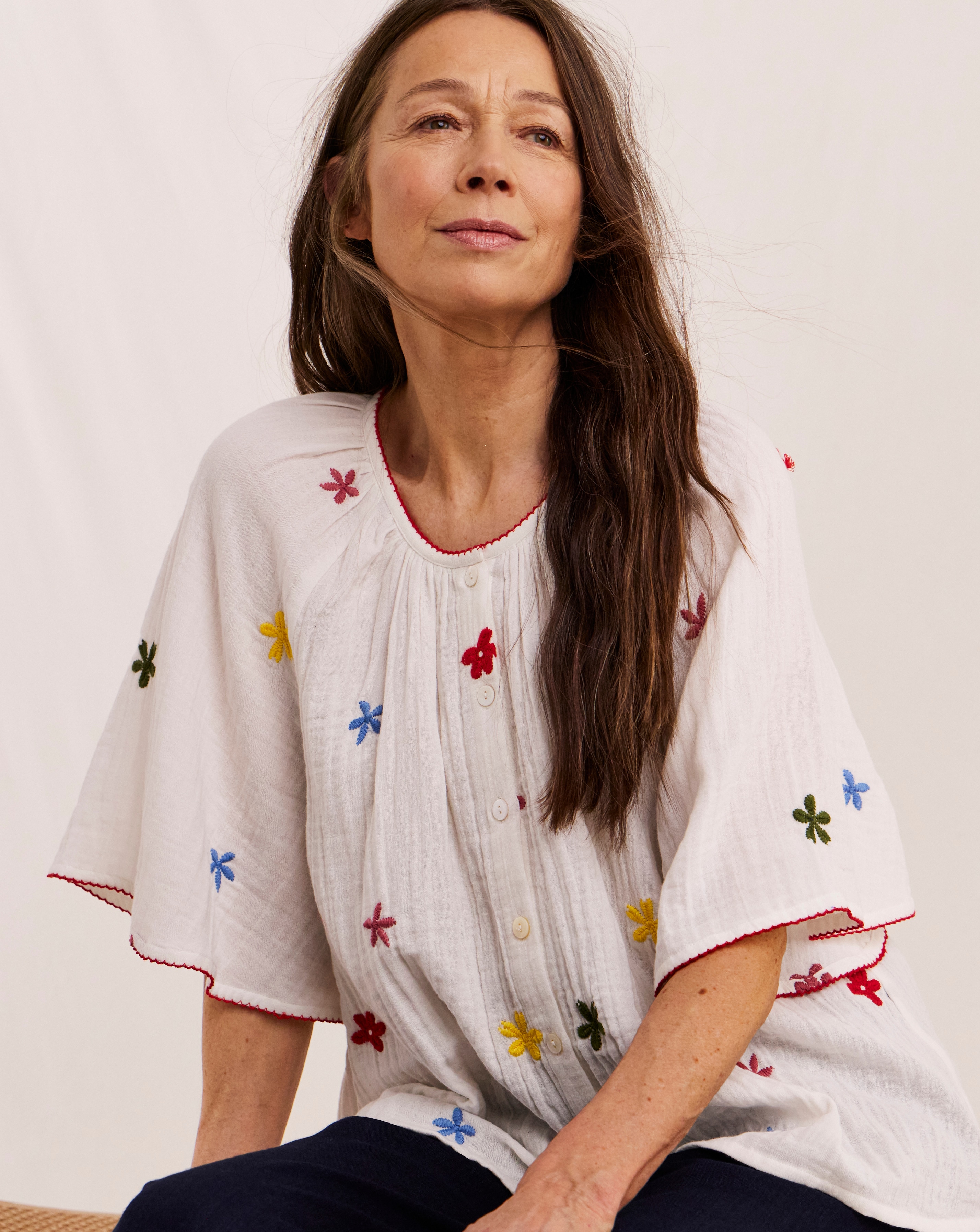 New In - Julipa Embroidered Cheesecloth Top