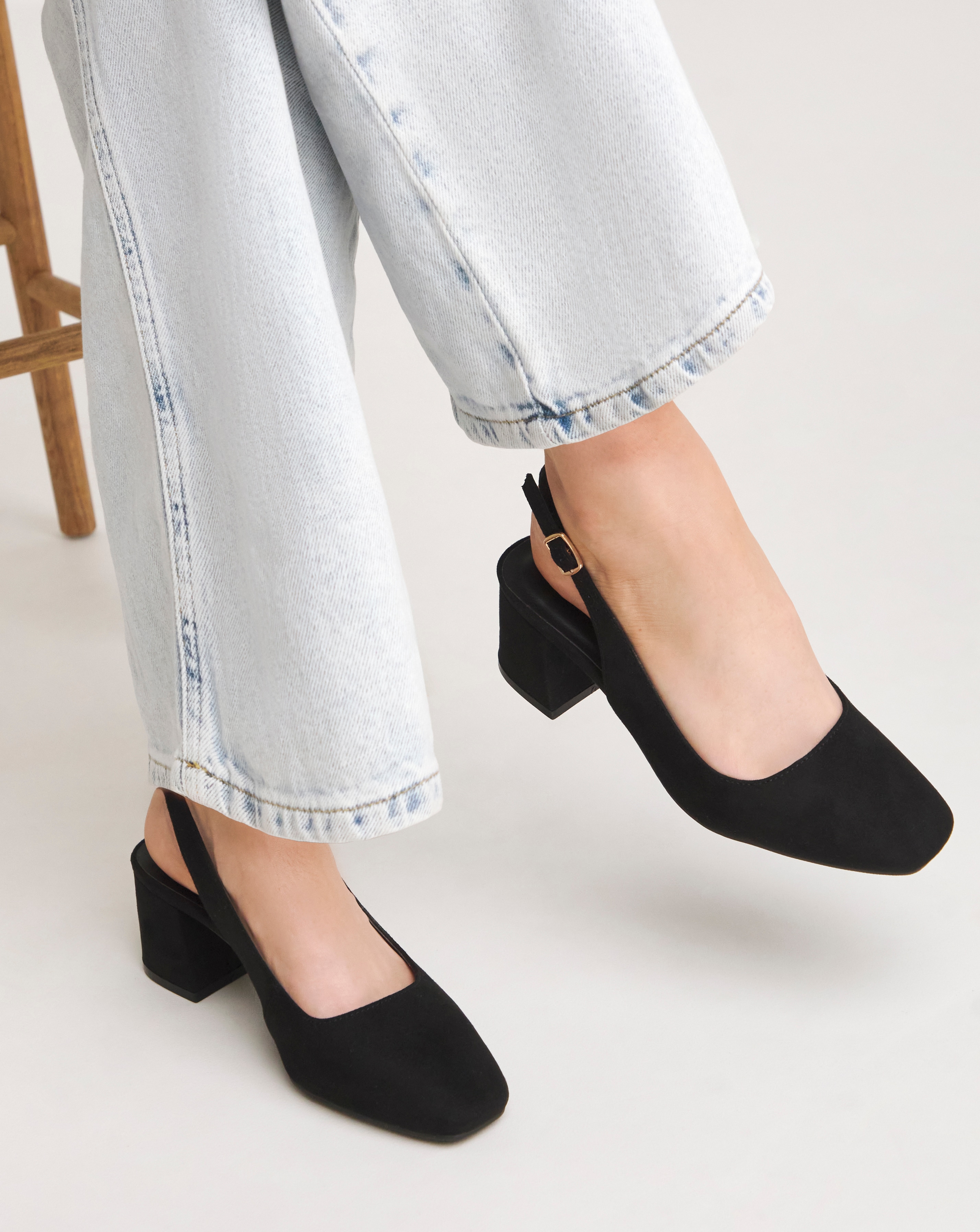 Block Heel Slingback Shoe E Fit