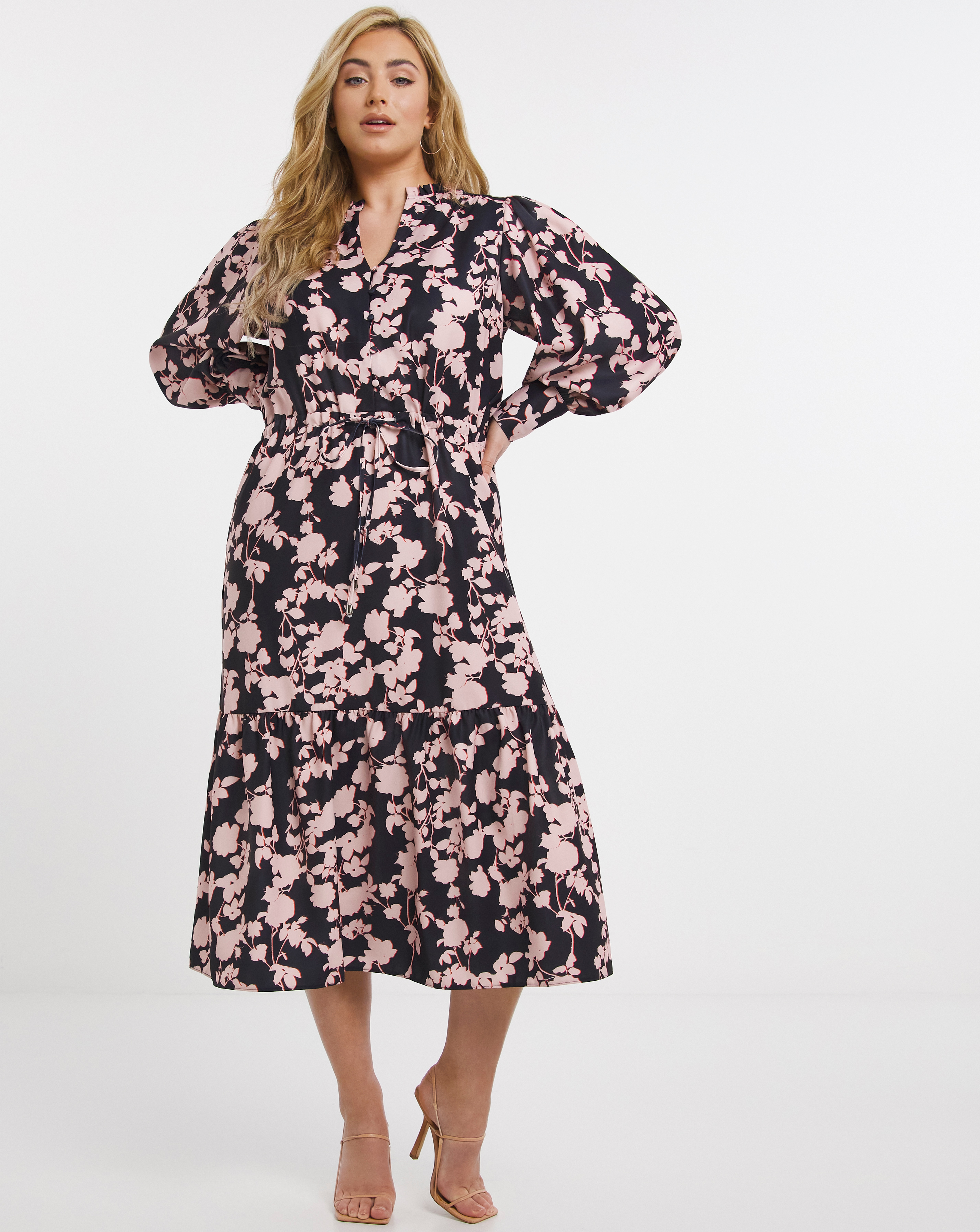 Joanna Hope Button Front Midi Dress
