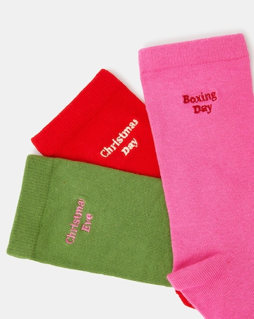 Accessorize 3-Pack Christmas Slogan Socks