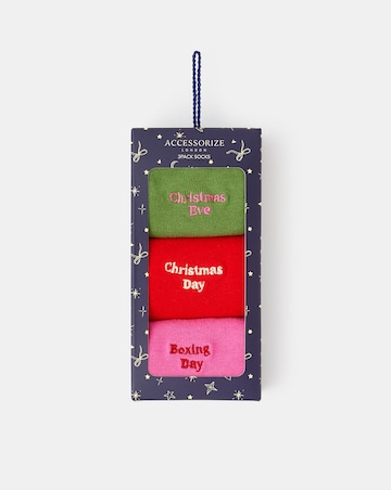 Accessorize 3-Pack Christmas Slogan Socks