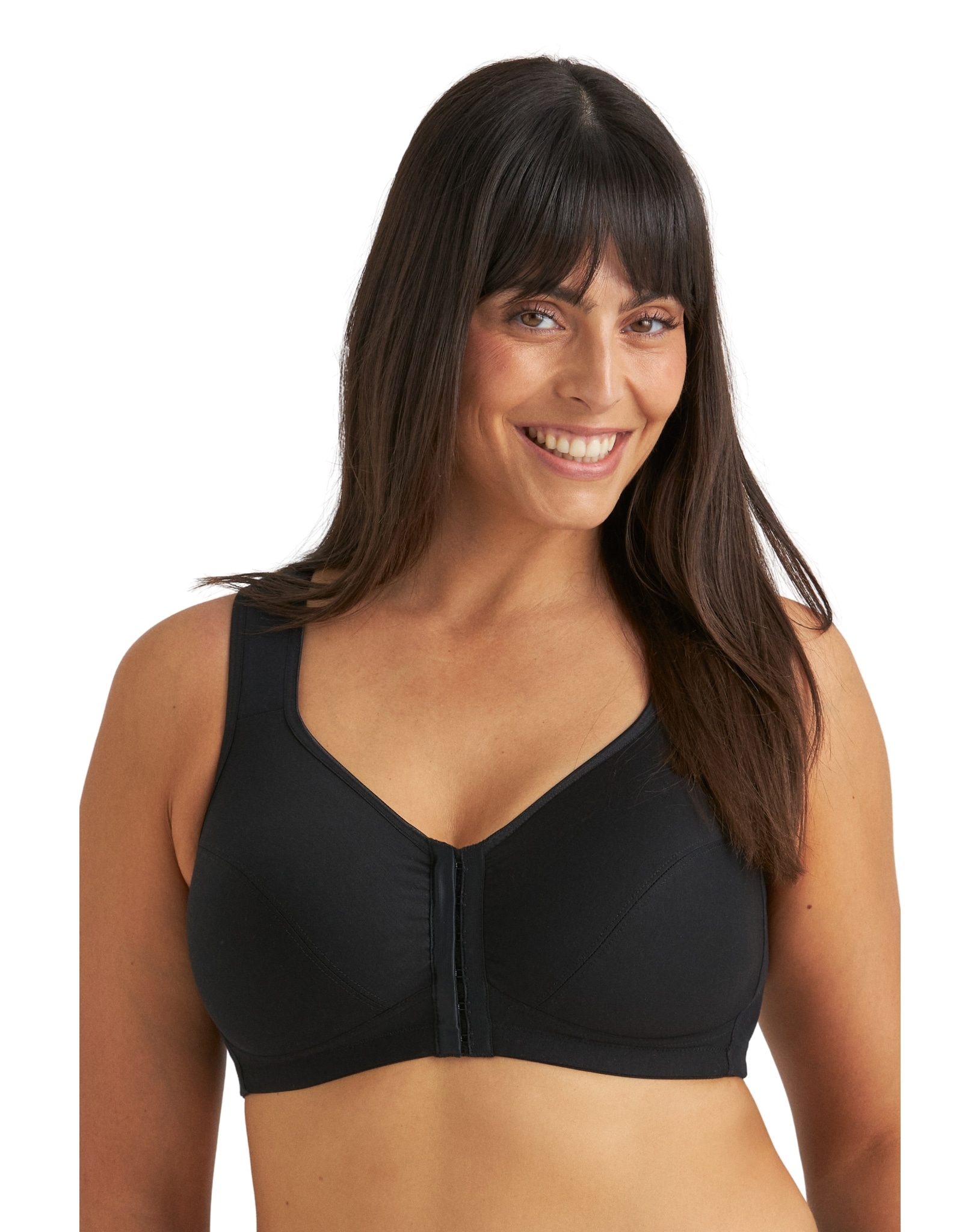 Miss Mary Cotton X-back front closure Non-wired Bra