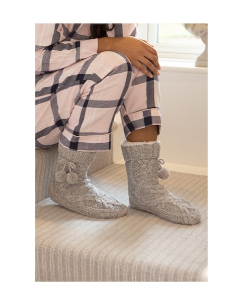 New In - Pour Moi Cosy Cable Knit Slipper Sock