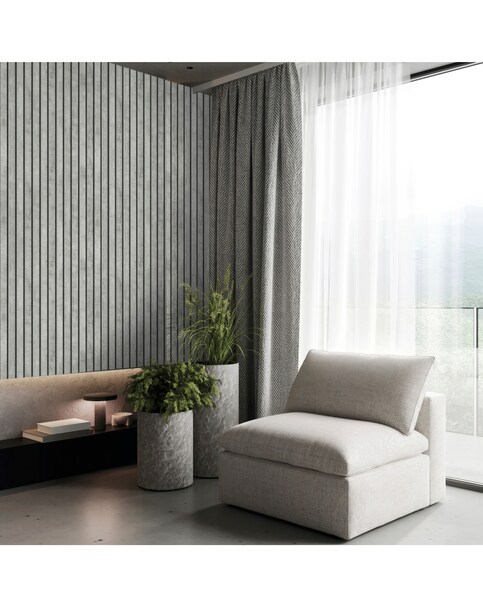 Fresco Concrete Slats Grey Wallpaper
