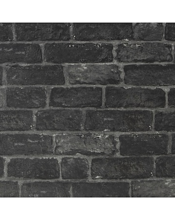 Fresco House Brick Charcoal Wallpaper