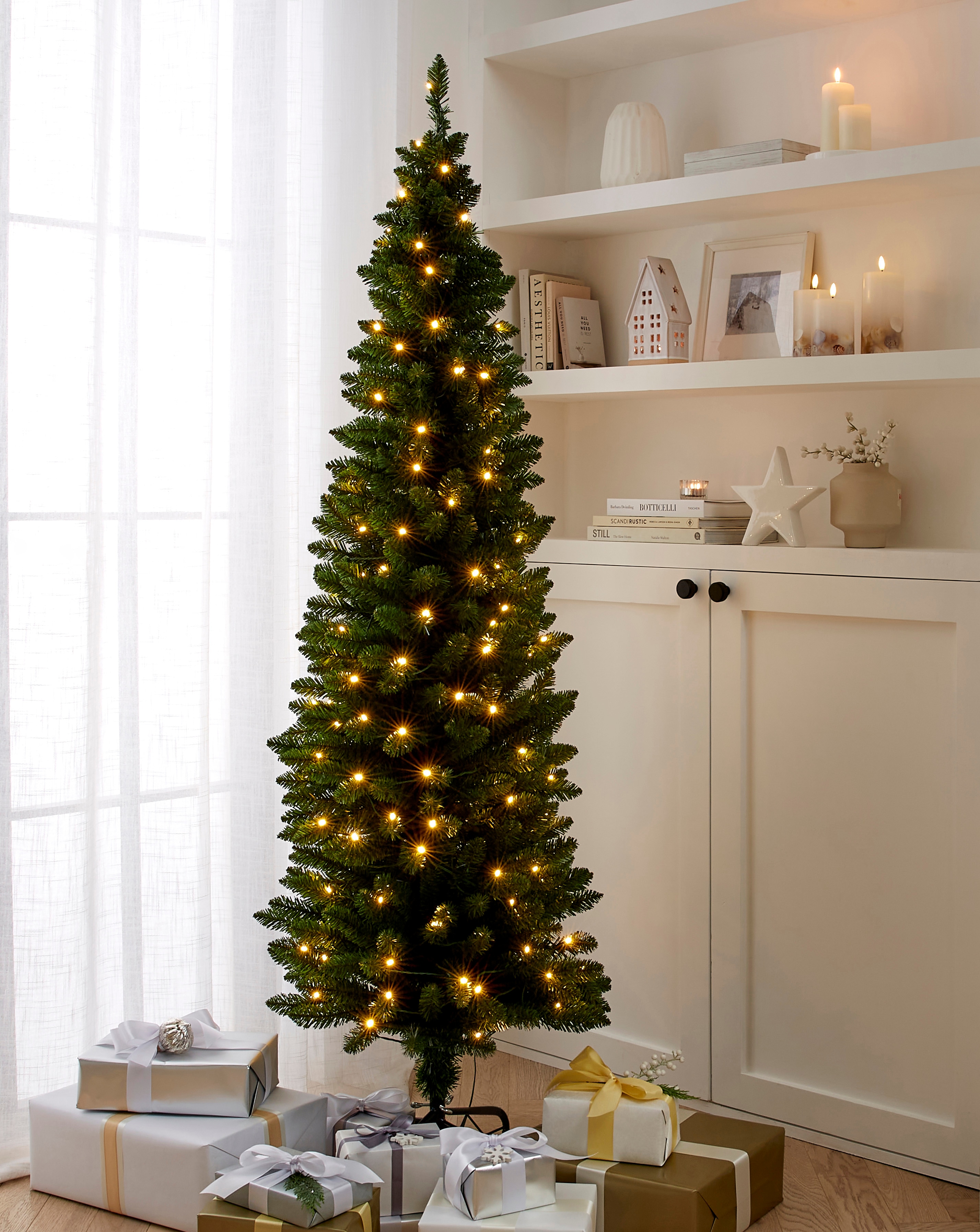 Malmo Slim Pre-Lit Pine Christmas Tree
